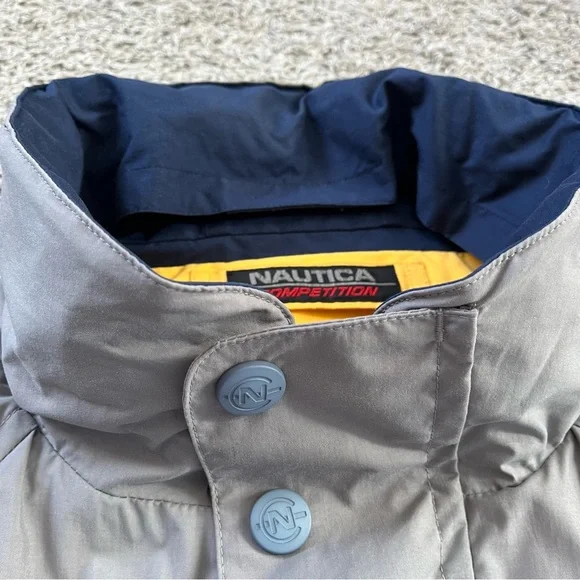 🔴Nautica Reversible Jacket Size Medium Gray And Yellow Wu-Tang